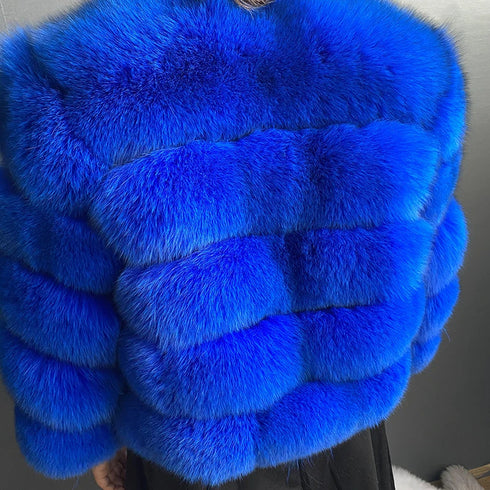 Winter women's Jacket Real Fox fur coat Stand Collar high street Coat real Fox Fur jackets women's coats in promotion WGLUVF FUR